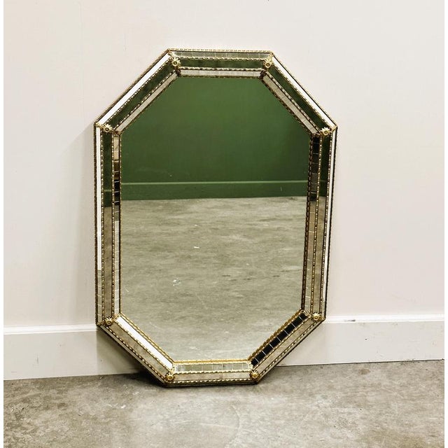 Vintage Spanish Neoclassical Hollywood Regency Wall Mirror, Spain, 1980s For Sale - Image 6 of 11