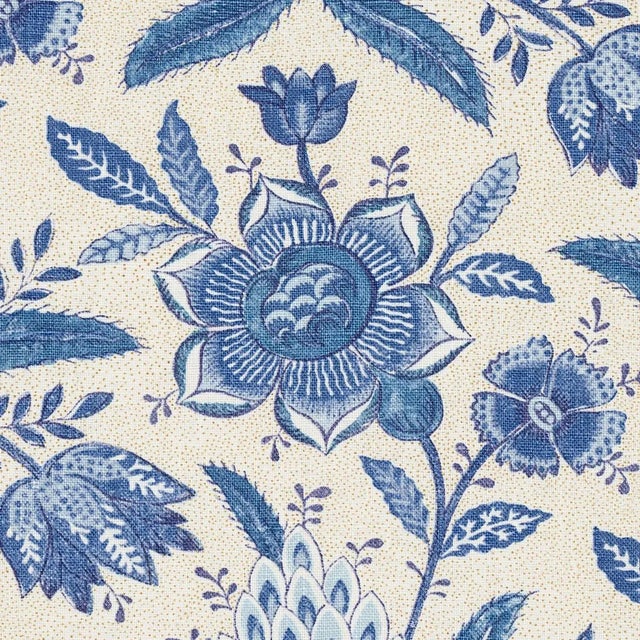 Contemporary Sample - Schumacher Lafayette Botanical Fabric in Cornflower For Sale - Image 3 of 4