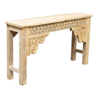 Bleached Console or Sofa Table Crafted From a Traditional Rajasthani Architectural Remnants For Sale