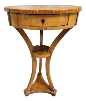 Mid 20th Century A Birchwood Biedermeier Style Occasional Table With a Single Drawer
