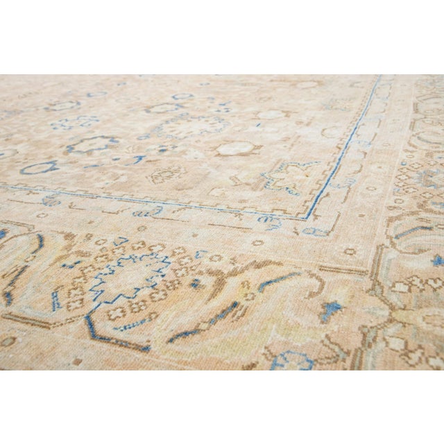 Persian Handmade 1910s Antique Persian Malayer Wool Rug With Beige Color Field For Sale - Image 3 of 7