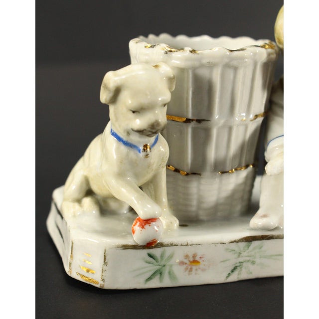 1880's German Conta & Boehme Porcelain Match Holder & Striker Baby & Puppy For Sale In Houston - Image 6 of 11