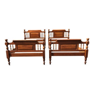 Solid Cherry Harden Furniture Twin Beds- a Pair For Sale