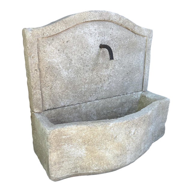 Charleval 2-Piece Limestone Wall Fountain From Provence, France For Sale