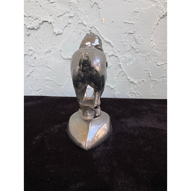 1950s Vintage 1930s–50s Cast Metal Racehorse & Jockey Hood Ornament – Chromed Radiator Mascot For Sale - Image 5 of 8