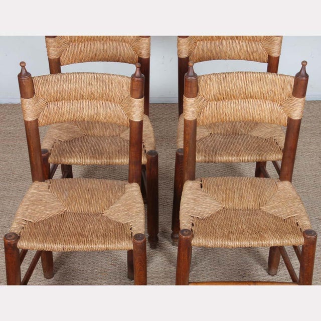French Straw-Seated Chairs, 1940s, Set of 6 For Sale - Image 3 of 10