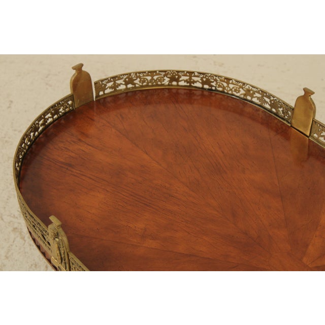 Vintage French Louis XVI Style Brass Gallery Coffee Cocktail Table For Sale In Philadelphia - Image 6 of 14