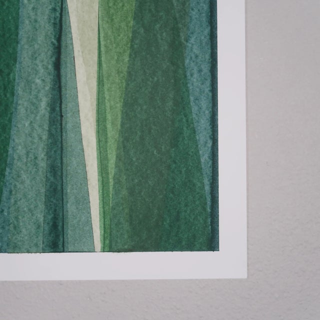 Original Abstract Painting on Paper With Layers of Green Tones by Artist Casey R Klein For Sale - Image 9 of 9