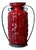 West German Pottery Red Ceramic Floor Vase with Wrought Iron Frame, 1960s For Sale