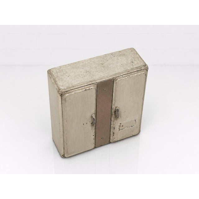 Metal Vintage French Metal Medicine Cabinet, 1940s For Sale - Image 7 of 13