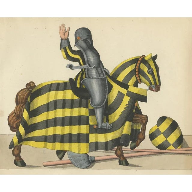 Knights on Striped and Starry Caparisoned Horses, 1842, Paper For Sale - Image 6 of 7