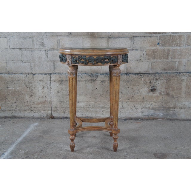 Brown Mid 20th Century Maitland Smith French Louis XVI Walnut Glass Gueridon Pedestal Table Plant Stand For Sale - Image 8 of 13
