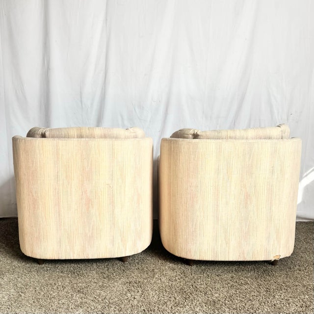 Postmodern Postmodern Light Pink Sculpted Lounge Chairs by Carson’s - A Pair For Sale - Image 3 of 12