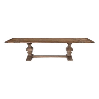 Pine Trestle Extendable Dining Table For Sale