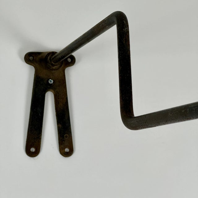 1950s Set of 3 Protruded Vintage Industrial Wall Mounted Metal Clothing Racks For Sale - Image 5 of 6