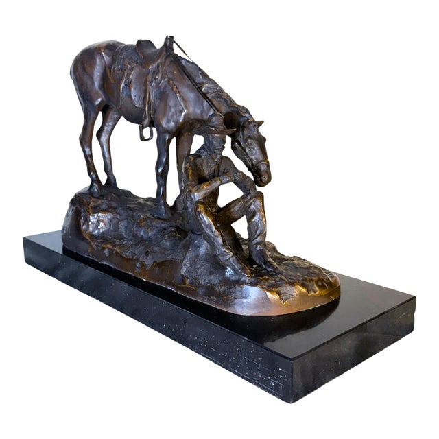 Vintage Bronze Sculpture of Cowboy W/Horse**James Earle Fraser**OBO** For Sale