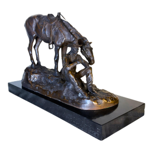 Vintage Bronze Sculpture of Cowboy W/Horse**James Earle Fraser**OBO**