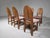 Striking set of six Scandinavian dining chairs, made in Sweden during the 1970s. Crafted from solid pine, the chairs are...
