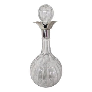 Antique Art Deco Glass Spirit Decanter from Walker & Hall, Sheffield, 1924 For Sale