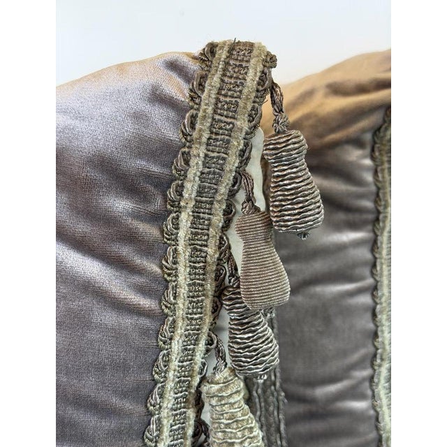 Textile Antique Metallic Embroidered Silk Velvet Pillows, Baroque Style For Sale - Image 7 of 10