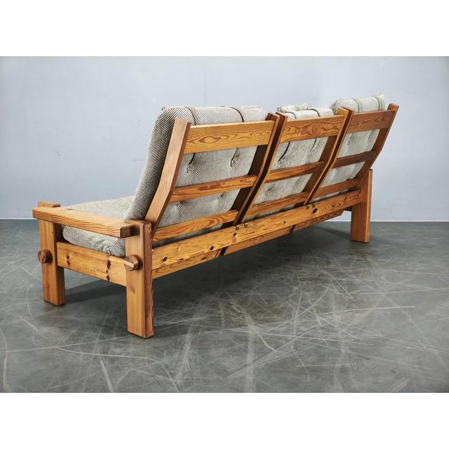 Dymling Three-Seater Pine Sofa by Yngve Ekström for Swedese, 1970s For Sale - Image 11 of 16