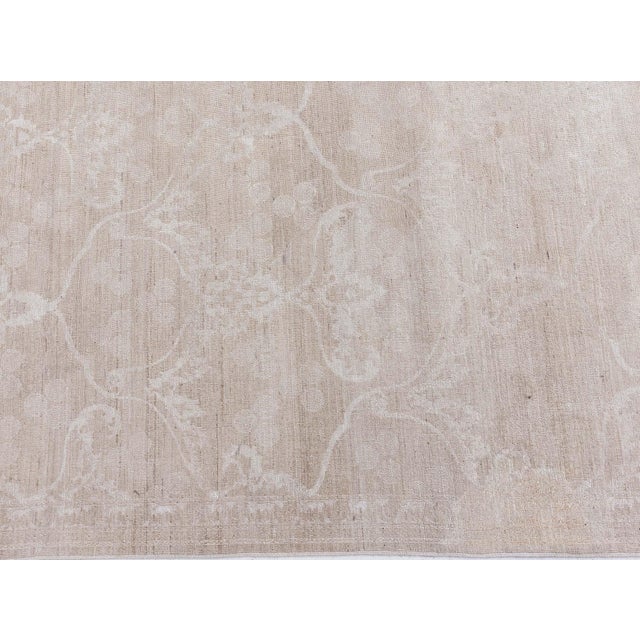 Modern Floral RA7 Grey Wool Handmade Rug by Doris Leslie Blau For Sale - Image 4 of 8