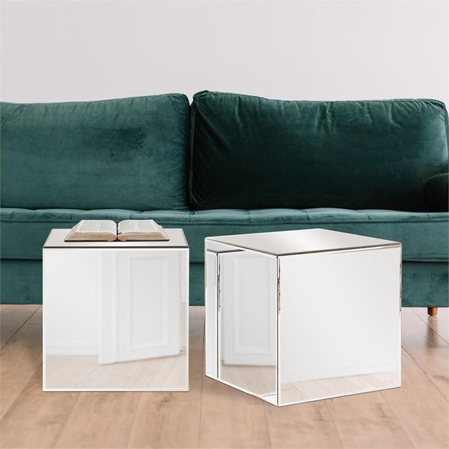 Mirrored Cube Table from Ludwig Chicago Chairish