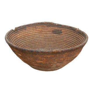 Antique Weathered Patina Harvesting Bowl For Sale