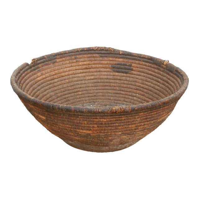 Antique Weathered Patina Harvesting Bowl For Sale