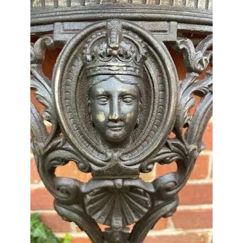 Early 20th Century Queen Victoria Era Console Table Cast Iron With Faux Marble For Sale - Image 5 of 8