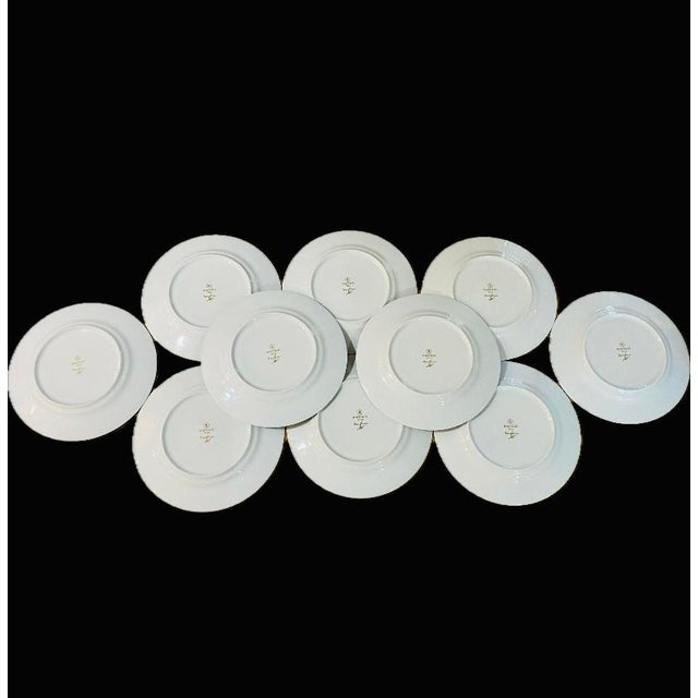 Limoges, France French Cobalt Blue Large Buffet/Charger Plates by Raynaud - Set of 10 For Sale - Image 4 of 11