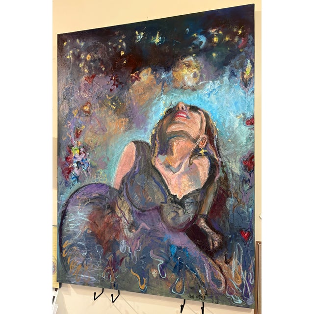 “Dreaming", Figurative Original Oil Paintings, Statement Piece, One-of-a-Kind For Sale - Image 13 of 14