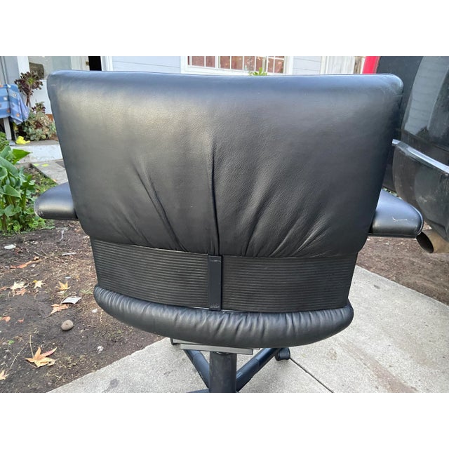 Vintage Mario Bellini Leather Swivel Executive Desk Chair for Vitra For Sale - Image 11 of 12