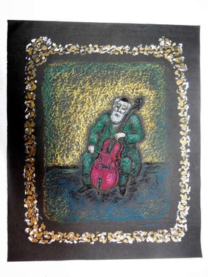 Anatoli Lvovich Kaplan, Shtetl Klezmer Musician painting and drawing