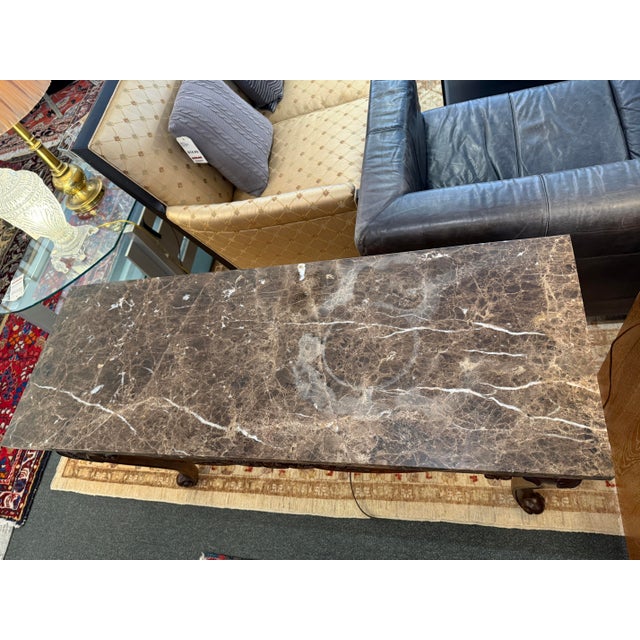 Hekman Furniture Company Console Table With Marble Top For Sale - Image 9 of 12