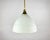Beautiful white hand-blown glass pendant light on a long suspension by famous manufacturer honsel leuchten, germany....