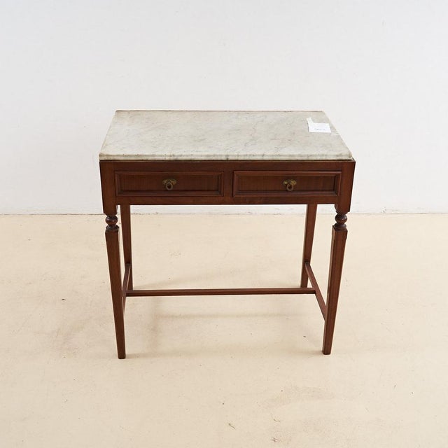 Vintage Desk with Marble Top For Sale - Image 11 of 11