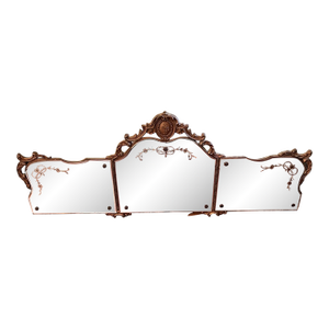 Vintage French or Italian Venetian Art Deco, Horizontal Wall Mirror