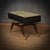 Velvet, Brass and Beech Ottoman in the style of Gio Ponti, 2000s For Sale - Image 4 of 9