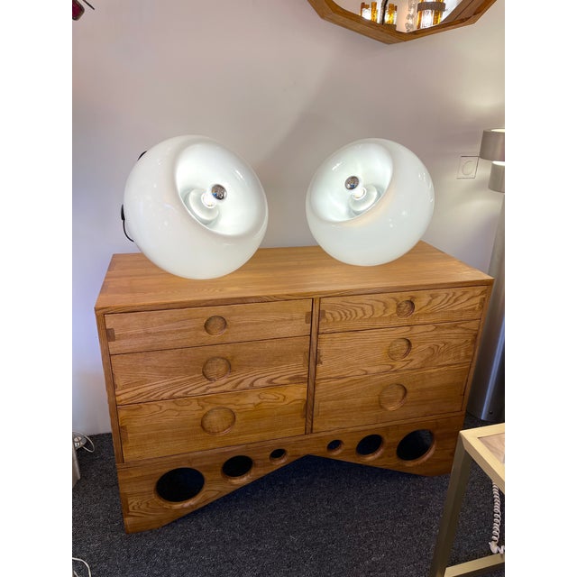 Mid-Century Modern Space Age Pair of Vacuna Murano Glass Lamps by Artemide, Italy, 1968 For Sale - Image 3 of 12