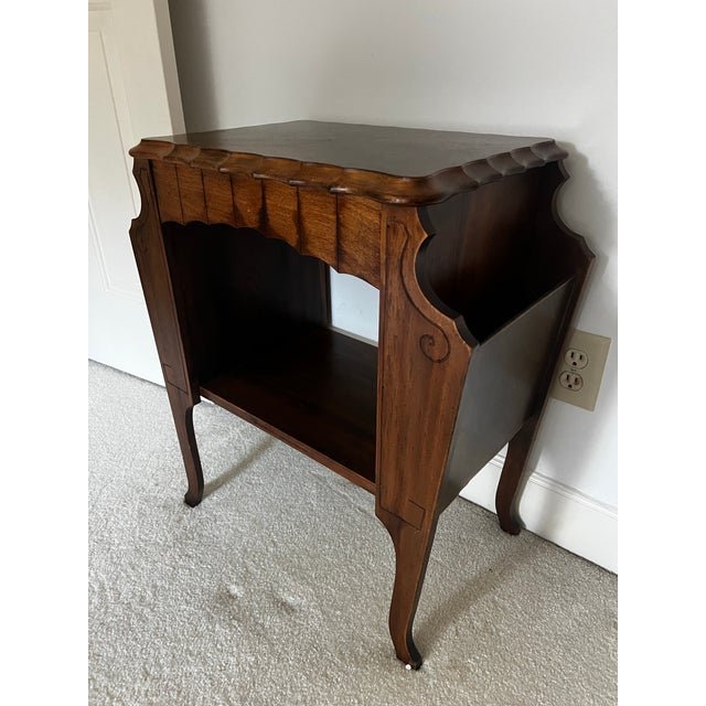 1970s 1970s Wooden MCM Side Table With Shelf Storage For Sale - Image 5 of 8