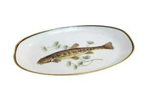 Fish Illustrated Service Dish in Porcelain from Arzberg, 1960s