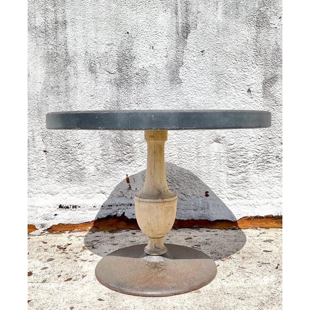 Mid 20th Century Vintage Boho Patinated Cafe Table For Sale - Image 5 of 8