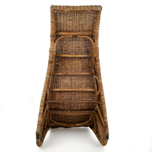 Woven Wicker Chaise Lounge For Sale - Image 4 of 7