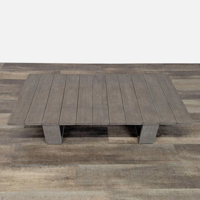 2010s Restoration Hardware Bahia Weathered Teak Outdoor Coffee Table For Sale - Image 5 of 8