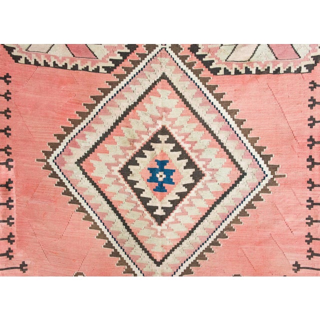 Salmon Early 20th Century Turkish Konya Kilim Rug For Sale - Image 8 of 17
