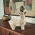 This is an amazing piece of mid century art. It is made of a heavy plaster with a hard glaze finish. I could not find the...