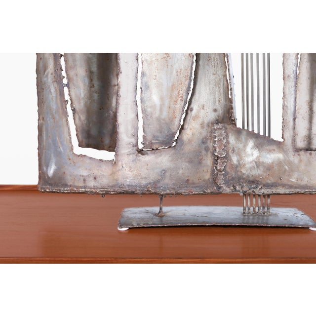 Vintage Oversized Brutalist Metal Sculpture by John Balossi, Signed For Sale In Los Angeles - Image 6 of 12