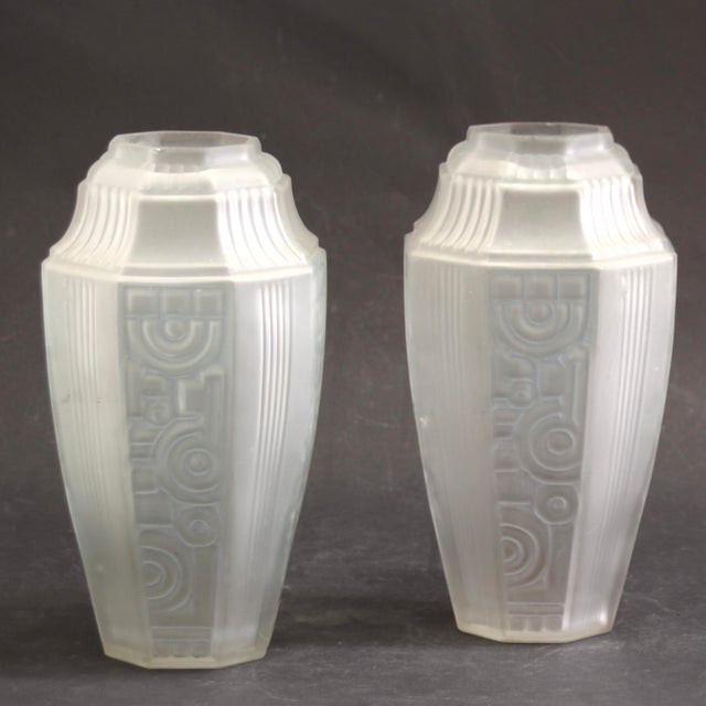 French Art Deco Geometric Vases from Etaleune, 1930s, Set of 2 For Sale - Image 13 of 13