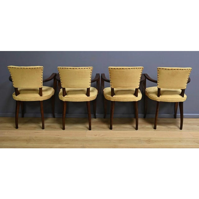 Wood Vintage Bridge Armchairs, 1940, Set of 4 For Sale - Image 7 of 16